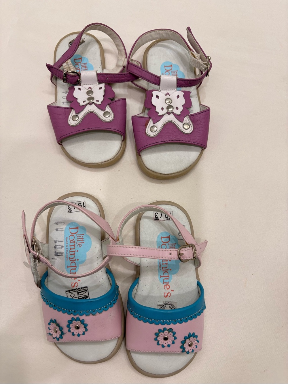 New Girls Little Dominique’s Leather Open Toe Sandals Bundle Size 3